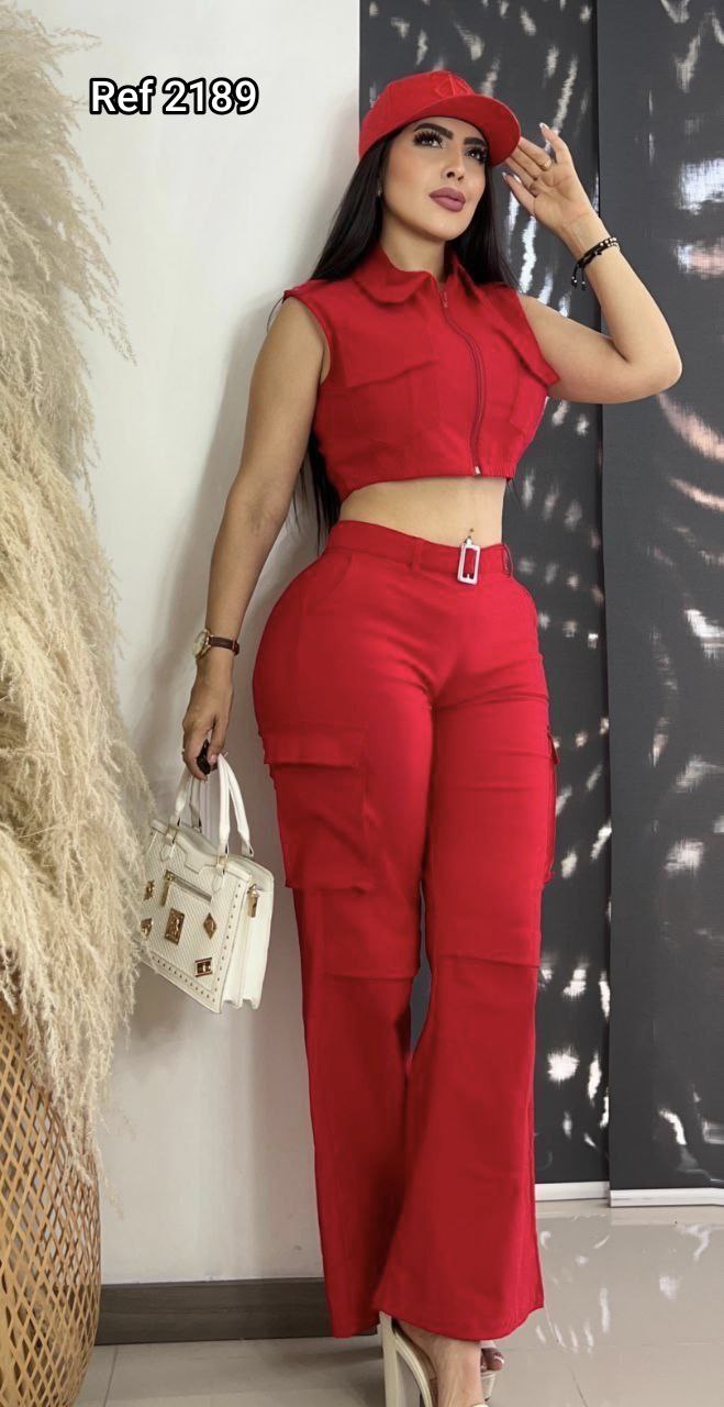 Conjunto Urban Elegance 3 Peças – Colete + Top + Calça Wide