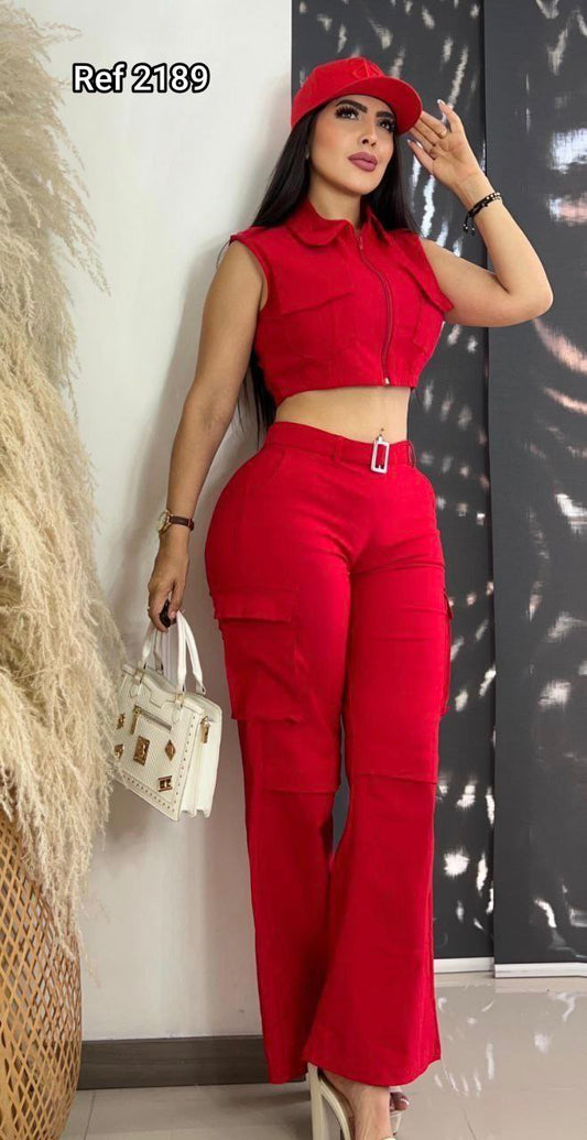 Conjunto Urban Elegance 3 Peças – Colete + Top + Calça Wide