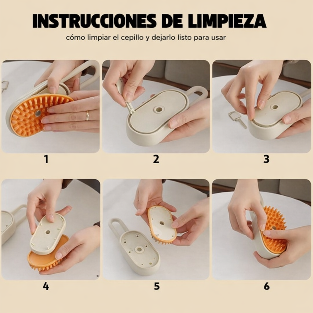 Cepillo Eliminador de Pelo 3 en 1 con Spray Calmante